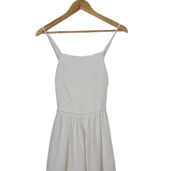 Aritzia Wilfred Hymne Linen Lyocell Criss Cross Back Midi Dress Womens Sz 10 - Picture 5 of 16